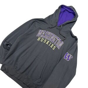 Vintage Y2K Washington Huskies Hoodie Mens XXL Gray Purple Fleece Pullover
